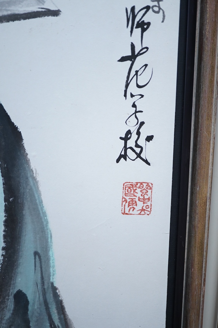 Ling Cher Eng, (Singaporean, b.1940), ‘Zhong Kui’, signed and dated with character marks and red seal mark, watercolour on card, 117 x 66cm